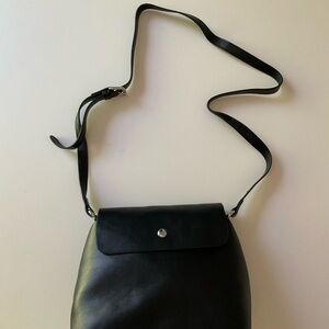 NEW Soft Faux Leather Flap Purse Saddle Bag Crossbody Shoulder Strap Black